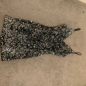 B Darlin Black Sequin Dress